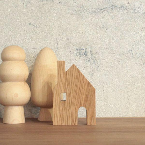 えんとつのおうち オブジェ｜家 置物 煙突 おしゃれ インテリア 北欧 ナチュラル ディスプレイ 木...