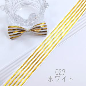 ストライプ柄 箔押し サテンリボン ゴールド ...の詳細画像2