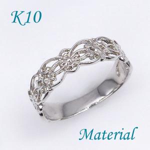 ピンキー 地金 マテリアル リング 指輪 ホワイトゴールド K10 10金 WG 日本製 ha3-2490k10wg｜heart-of-jewelry