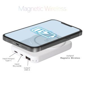 マグネット式 ワイヤレス充電対応 モバイルバッ...の詳細画像1