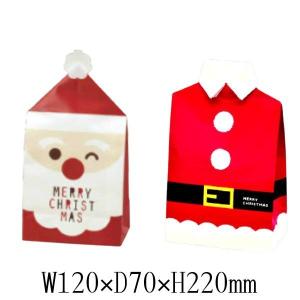 ラッピング Xmas 角底 ペーパーバッグ 5枚入 フルサンタ サンタドレス W120×D70×H220mm｜heart-supply