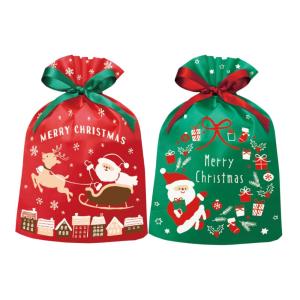 クリスマス 不織布巾着バッグ レッドサンタ CD-025 グリーンサンタ CD-026