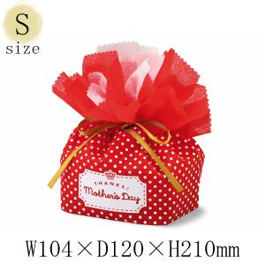 ラッピング 業務用 巾着バッグ 母の日グッズ カーネーション 1枚入 03-43-2-1 レッド ドット / バレない梱包 簡単 ラッピング用品 ラッピング材 ばら売り 花