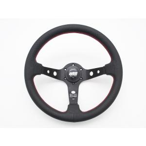 atc RALLYE CONE 95 33φ【本革 ステアリング/レッドステッチ】