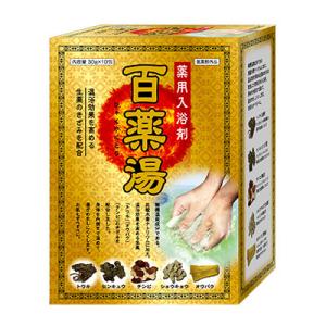 薬用入浴剤 百薬湯 30g×10包入 入浴剤 バス用品 薬用 炭酸 生薬 冷え対策 冷え症 肩こり 腰痛 あせも ギフト 女性 男性 贈り物 メンズ レディース｜heartdrop