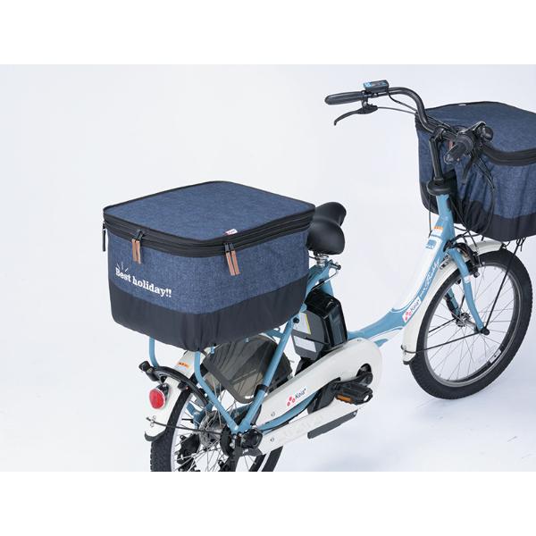 2段式後カゴカバー デニム柄 かごカバー かご 荷台 カバー 後カゴカバー 電動アシスト車 デニム柄...