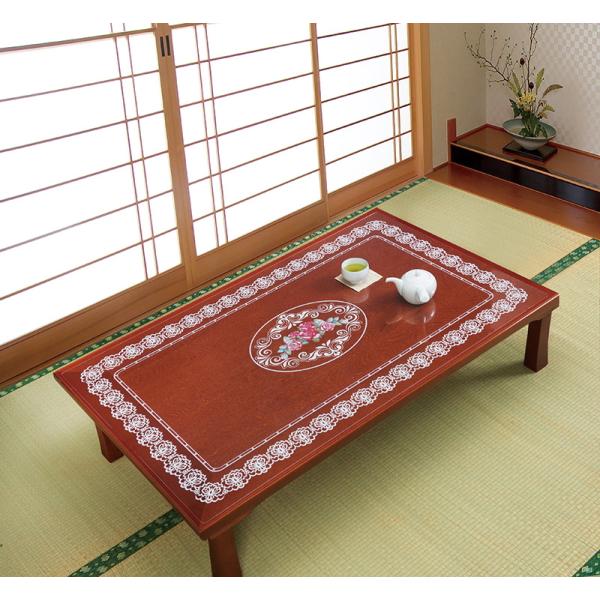 花柄透明テーブルマット 小サイズ 70×120cm テーブルクロス 汚れ防止 テーブルカバー テーブ...