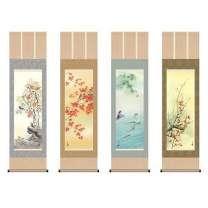 花鳥画 掛軸 近藤 玄洋掛軸 尺三 四季花鳥 春 日本の四季の風情