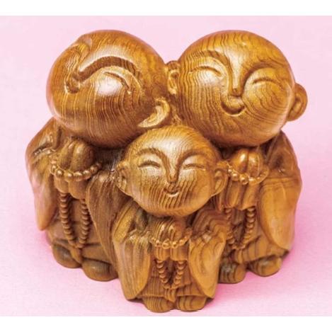 屋久杉 ほほえみ三地蔵 開運インテリア 開運 置物 お地蔵様 地蔵菩薩 仏具 神具 家 事務所 神木...