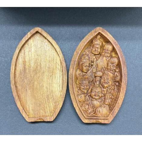 屋久杉 油木 大吉祥七福神 開運 置物 木彫り 大黒天 恵比寿 布袋 毘沙門天 弁財天 福禄寿 寿老...