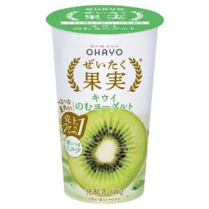 ぜいたく果実 グリーン＆ゴールドキウイのむヨーグルト 190g×12本 クール便でお届け  オハヨー乳業