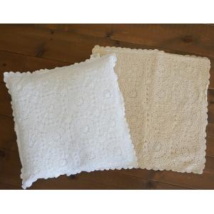 クロシェマルチカバー 140×200 手編みレース ベットカバー ソファ