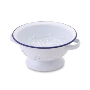 ホーロー コランダー S　ざる　ホワイト/ブルー/レッド