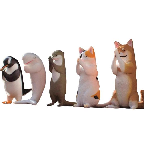 エール 合掌 1拝 × 全5種セット フィギュア フルコンプ ガチャガチャ カプセルトイ 柴犬 三毛...