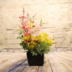 桃の花 胡蝶蘭 菜の花 ウッド アレンジメント...の詳細画像3