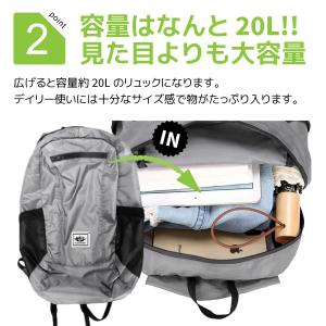 折りたたみリュック 軽量 20l エコバッグ ...の詳細画像4