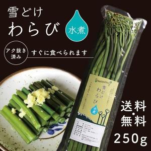 わらび 雪どけわらび水煮 アク抜き済み 250g 山形県小国町産 山菜 送料無料｜heartlandfarm