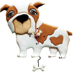 Allen Designs アレン・デザイン　犬の振り子時計 ブルドッグ　Spike Bulldog Dog Clock　Michelle Allenデザイン｜heartlandtrading