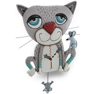 Allen Designs アレン・デザイン　ネズミを捕る猫の振り子時計　Mouser Cat Clock　Michelle Allenデザイン｜heartlandtrading