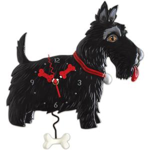 Allen Designs アレン・デザイン　黒いスコティッシュ・テリアの振り子時計　Whimsical Black Scottish Terrier Do Clock｜heartlandtrading