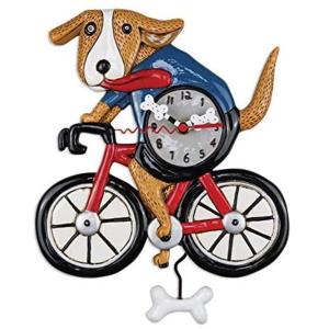 Allen Designs アレン・デザイン　自転車乗る犬の振り子時計　Bicycle Dog Pendulum Clock｜heartlandtrading