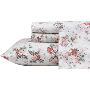 【フル】　Laura Ashley ローラ アシュレイ　Ashfield シーツ・セット　（ピンク）　フラットシーツ1枚＆ボックスシーツ１枚＆枕カバー2枚｜heartlandtrading