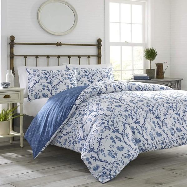 【クイーン】　Laura Ashley ローラ アシュレイ　Elise Blue 布団カバー・セット...