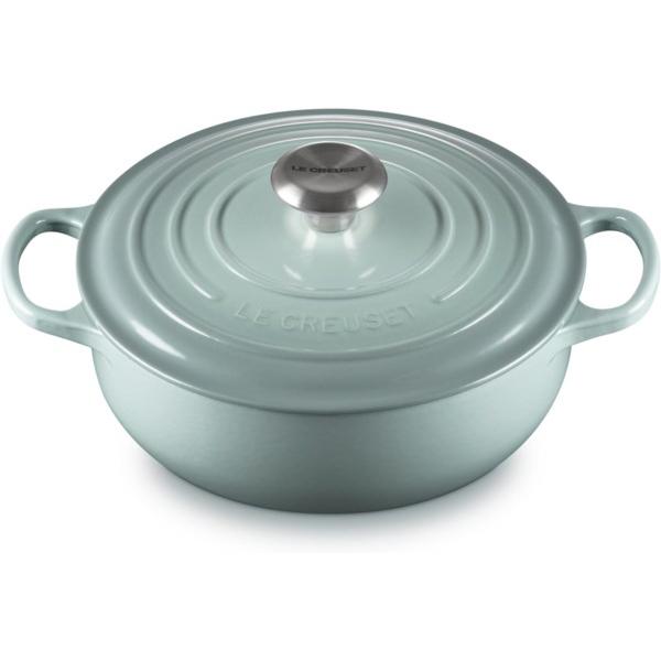 Le Creuset ル・クルーゼ　 24cmソートゥーズ 浅型両手鍋　（シーソルト）　3.5QT