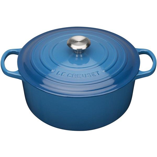 Le Creuset ル・クルーゼ　 24cm ココット・ロンド (マルセイユブルー） 4.5QT