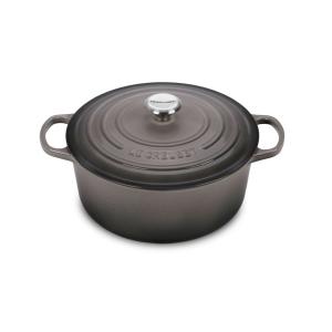 Le Creuset ル・クルーゼ　 28cm ココット・ロンド (オイスターグレー） 7.25QT｜heartlandtrading