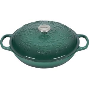 【限定品】　Le Creuset ル・クルーゼ　 ビュッフェ・キャセロール　30cm (アーティチョーク）　オリーブの枝の柄エンボス仕様　3.5QT｜heartlandtrading