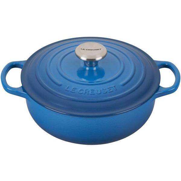 Le Creuset ル・クルーゼ　 24cmソートゥーズ 浅型両手鍋　（マルセイユブルー）　3.5...