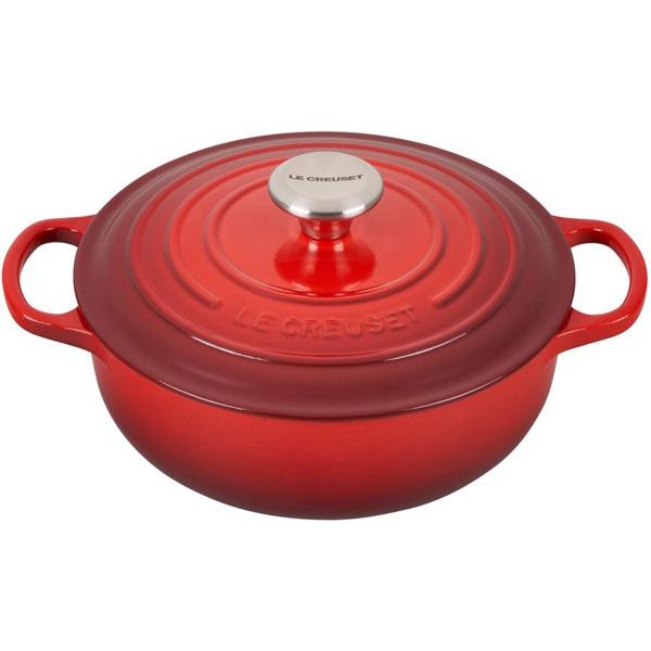 Le Creuset ル・クルーゼ　 24cmソートゥーズ 浅型両手鍋　（チェリーレッド）　3.5Q...