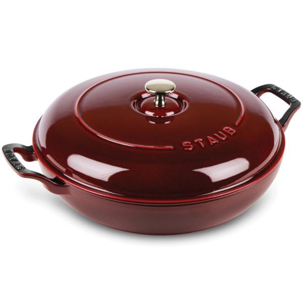 Staub ストウブ　30cmヘリテージ・ソテーパン　（グレナディンレッド）　3.5QT