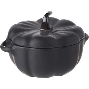 Staub ストウブ　陶器製ミニ・パンプキンココット Sサイズ （マットブラック）　450cc｜heartlandtrading