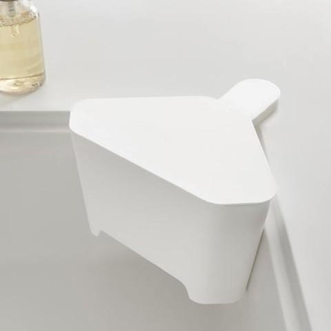 YAMAZAKI/山崎実業  浮かせる フタ付き 三角コーナー AQUA ホワイト 3236