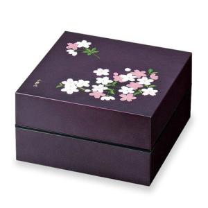 お重・お弁当箱 お弁当箱 宇野千代 オードブル重 2段 あけぼの桜 紫｜heartmark-shop