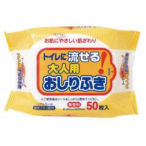 ペーパーテック トイレに流せる大人用おしりふき　１ケース（50枚×120袋）　介護 病院 施設 消耗品 介護用品 おむつ オムツ ウェットティッシュ からだふき｜heartpenguinshop