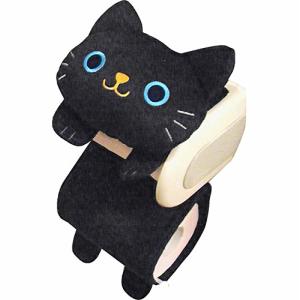 かわいい アニマル トイレットペーパーホルダー ねこ 黒 ME339｜heartrefrain