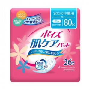 88272 日本製紙クレシア ポイズ 肌ケアパッド 安心の中量用 80cc 26枚入 824987