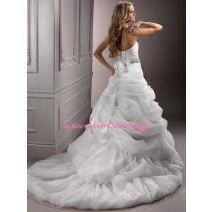 ウェディングドレス ビスチェ ベルト リボン付...の詳細画像1