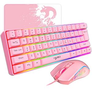 有線61キーゲーミングキーボード テンキーレス マウスセット メンブレン 軽量