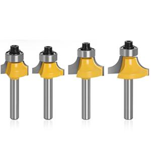 Bestgle超硬刃トリマービットボーズ面6.35mm(1/4) シャンク4個入り丸面ビット