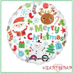 メリークリスマスアイコンズ43cm ヘリウムガス入りクリスマスバルーンギフト