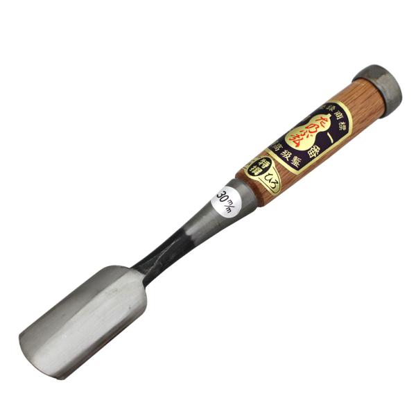 播州三木 岩崎のみ 左のぶ弘 赤樫 裏丸追入鑿 一寸(30mm)