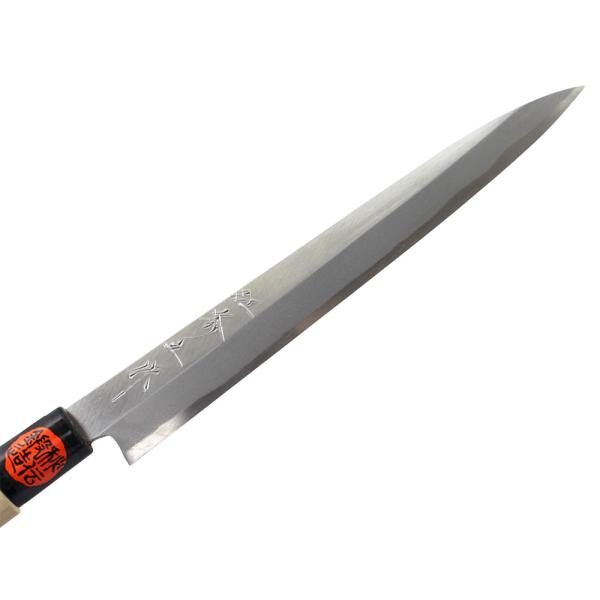 播州三木 田中一之刃物製作所 手打鍛造 みのり 柳刃包丁 刃渡240mm 8寸 青紙ニ号鋼 和包丁 ...