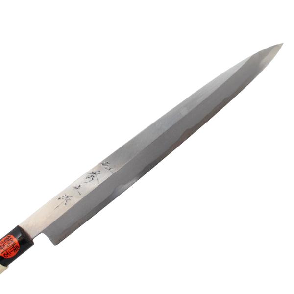 播州三木 田中一之刃物製作所 手打鍛造 秀之作 柳刃包丁 刃渡270mm 9寸 青紙二号鋼 和包丁 ...