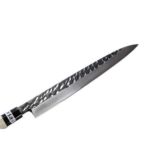 島谷 柳刃包丁 180mm 青鋼 槌目模様 黒仕上げ 本格鍛造 正夫 刺身包丁 和包丁