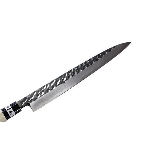 島谷 柳刃包丁 240mm 青鋼 槌目模様 黒仕上げ 本格鍛造 正夫 刺身包丁 和包丁