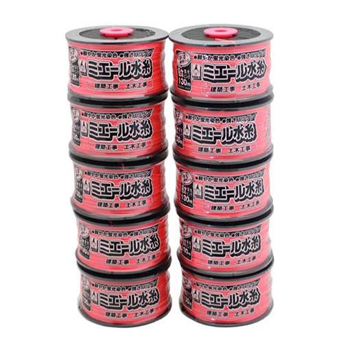 たくみ ミエール水糸 蛍光ピンク 極太 130m 10個組 No.4331 建築工事・土木工事用